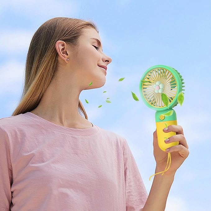 Portable Handheld Fan - Ultra Quiet Little Flower Handheld Fan | Battery Operated Fan, Handheld Fan for Outdoor Travel Commute