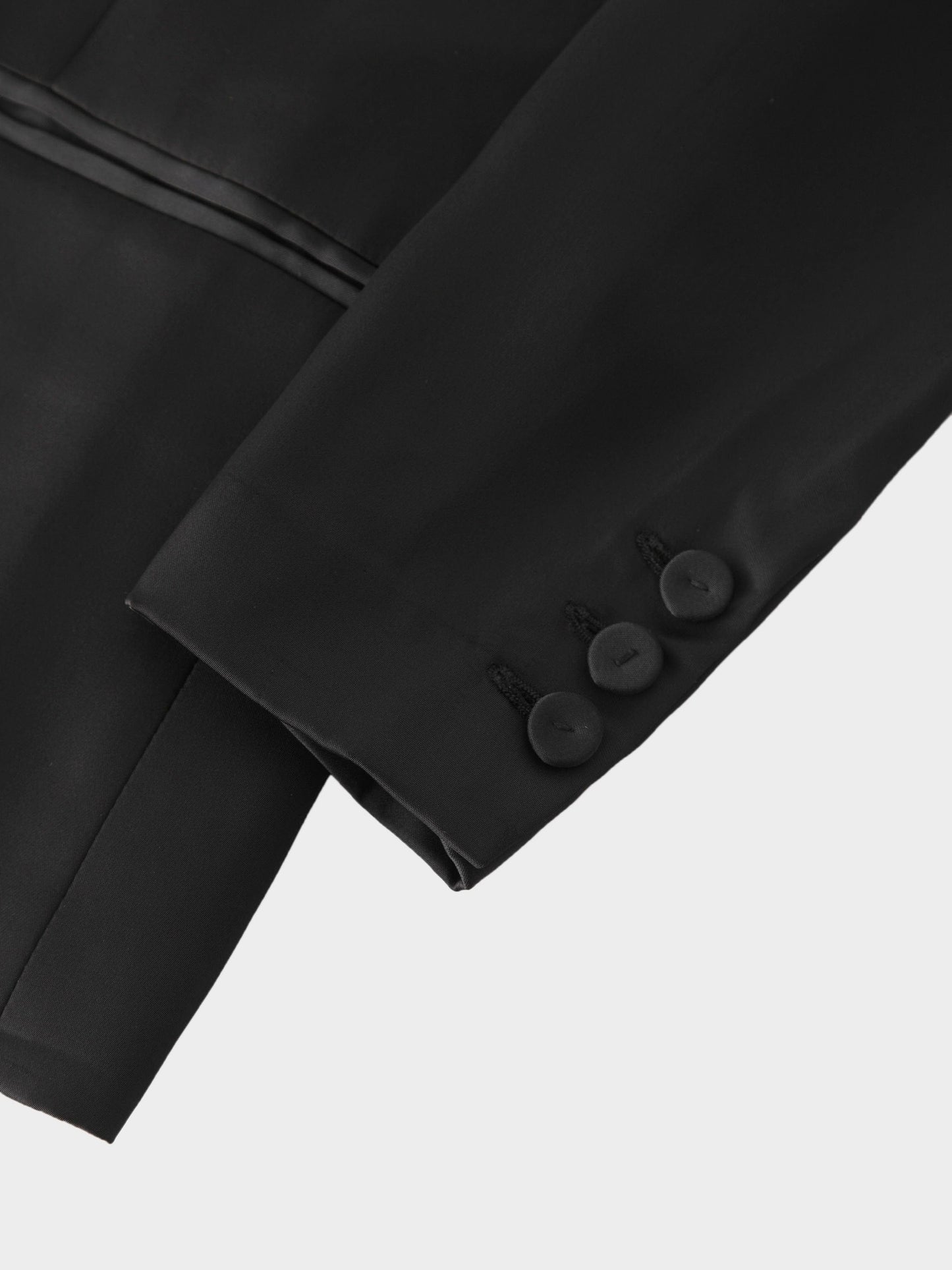 Satin Evening Blazer-Black-4