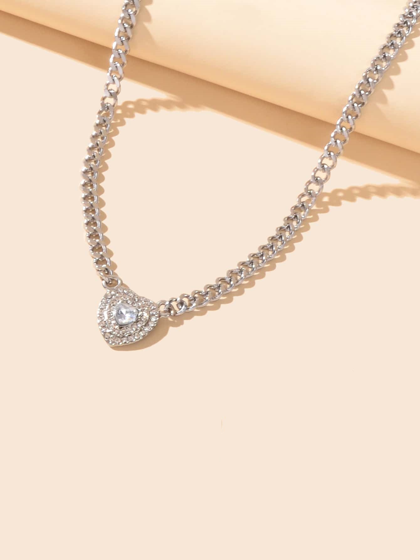 Stunning Silver Heart Pendant Necklace Elegant Jewellery Piece Girls Party Gift