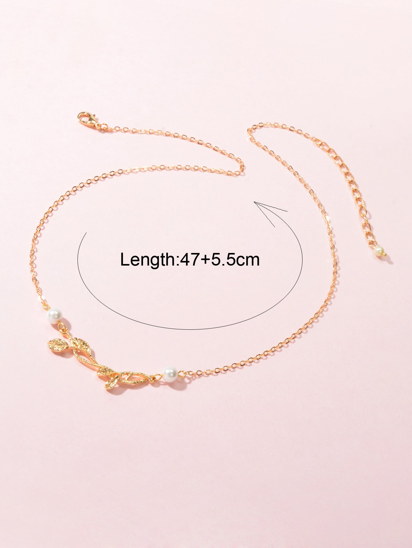 Designer Stylish Jewellery Gold Chain Pearl Decoration Gold Leaf Charm Necklace