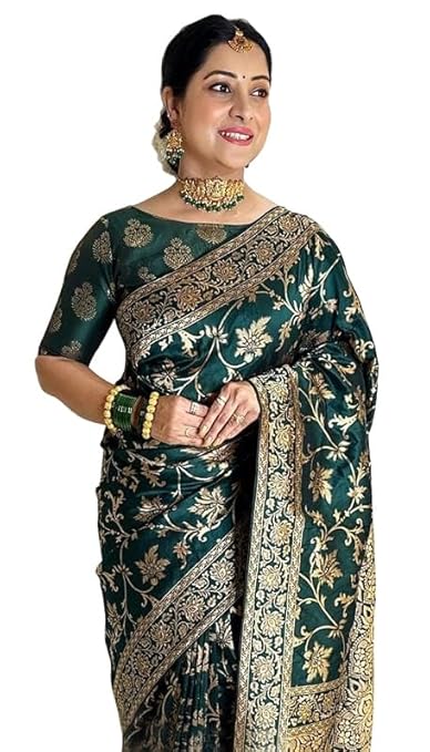Sugathari Women's Pure Kanjivaram Silk Saree Banarasi Silk Saree With Blouse Piece (SAM PARI S-7)