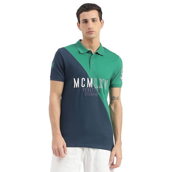 United Colors of Benetton Men's Solid Regular Fit Polo Shirt