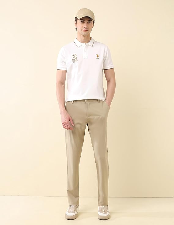 U.S.Polo Association Men's Embroidered Pure Cotton Gold Cup Polo Shirt