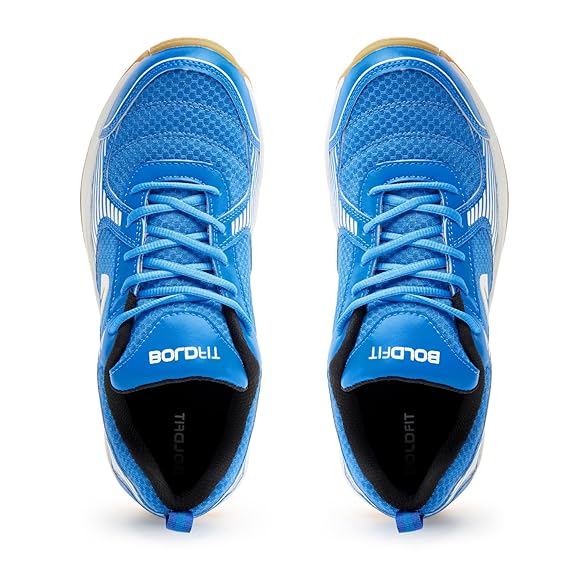 Boldfit Badminton Shoes Shuttle Non Marking Shoes for Badminton Men Light Badminton Shoes for Women & Badminton Shoes Men Breathable Non Marking Shoes for Badminton Anti Skid Pickleball Shoes Blue
