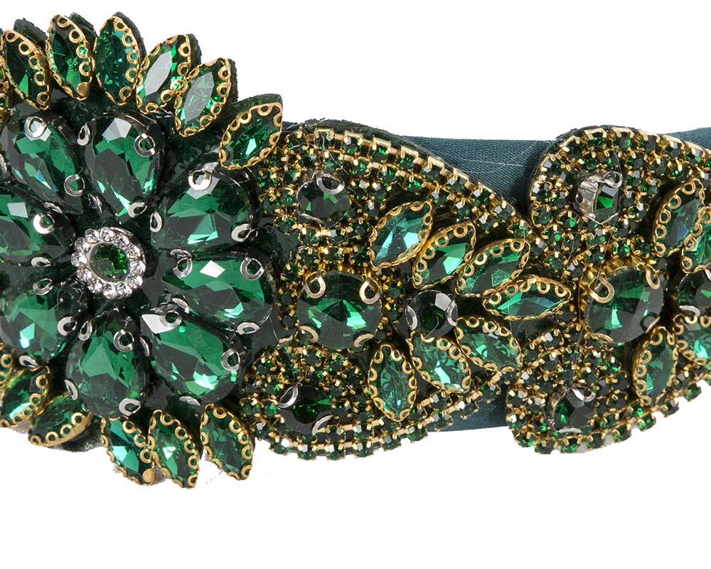 Green jewellery fascinator headband