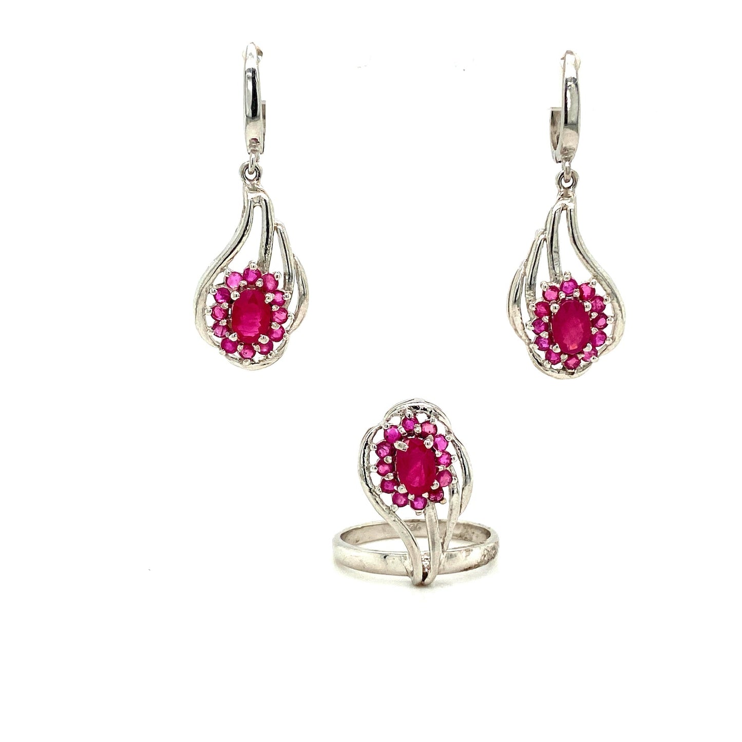 Ruby Jewellery Set in .925 Sterling Silver - KSS 63476