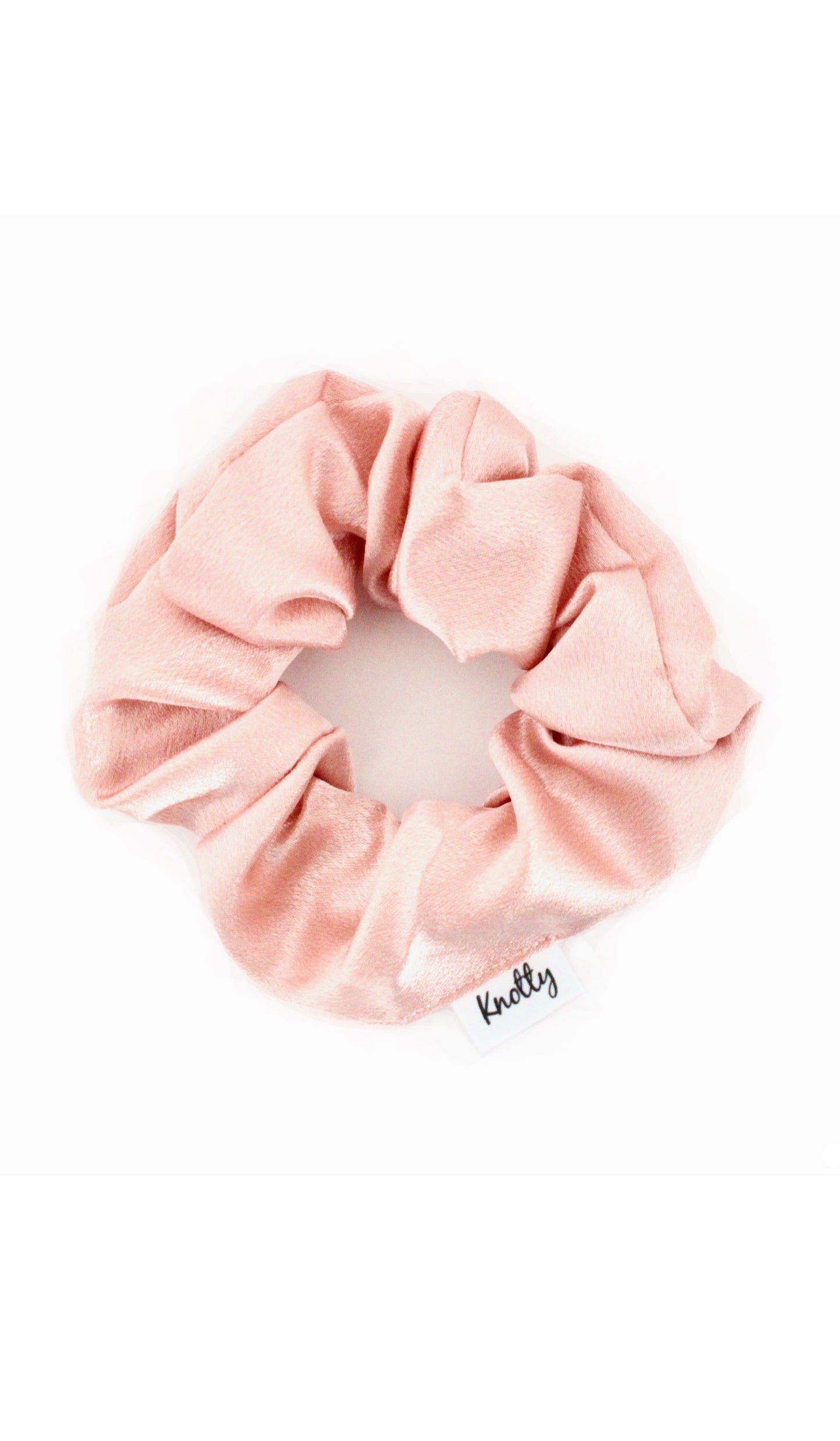 Washed Satin Hair Scrunchie, Nude-0