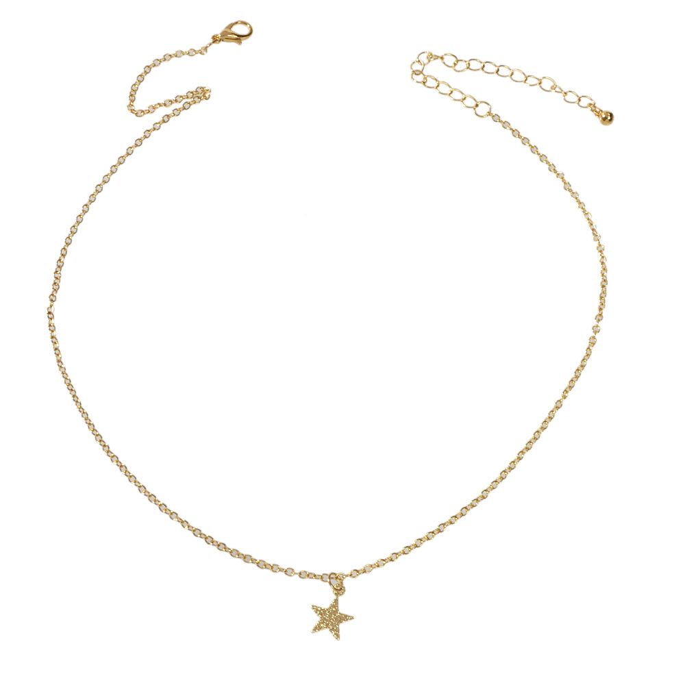 Female Jewellery Gold Chain Lightweight Star Pendant Minimalist Necklace Collar