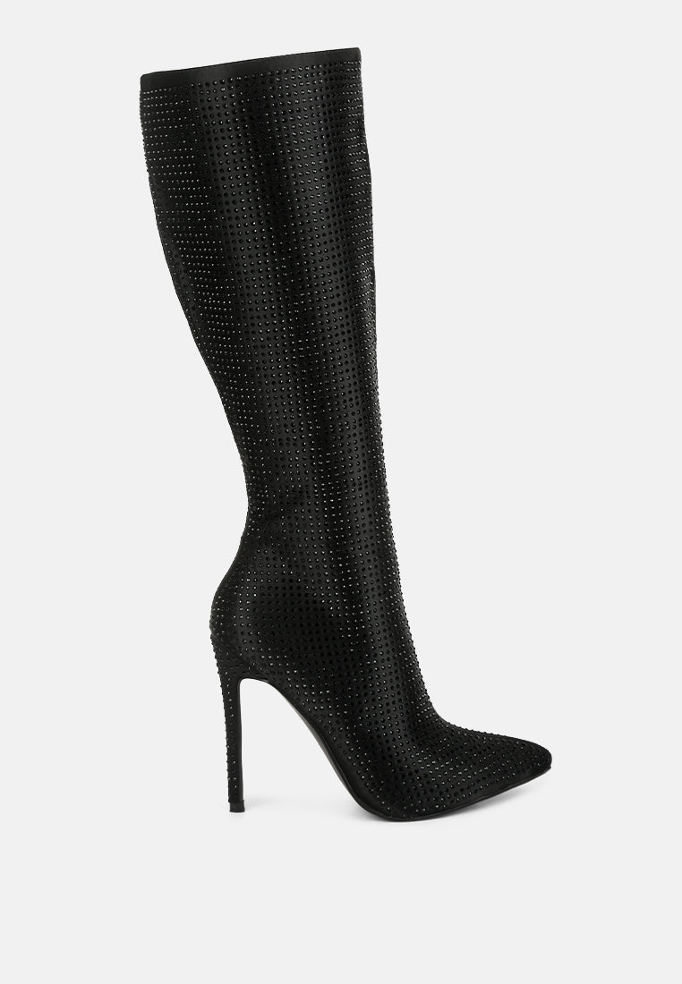 Pipette Diamante Set High Heeled Calf Boot-6