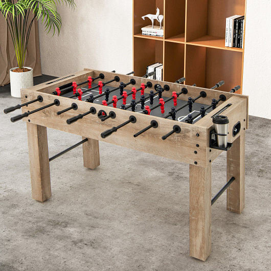 54 Inches Full Size Foosball Table with Legs 2 Balls and 2 Foldable Cup Holders for Kids Teens Adul