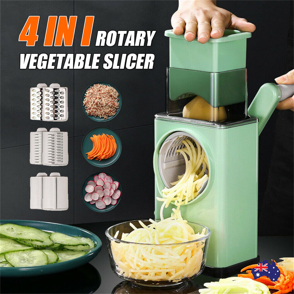 NNEDSZ Kitchen Vegetable Food Manual Rotary Drum Grater Chopper Slicer Fruit Cutter