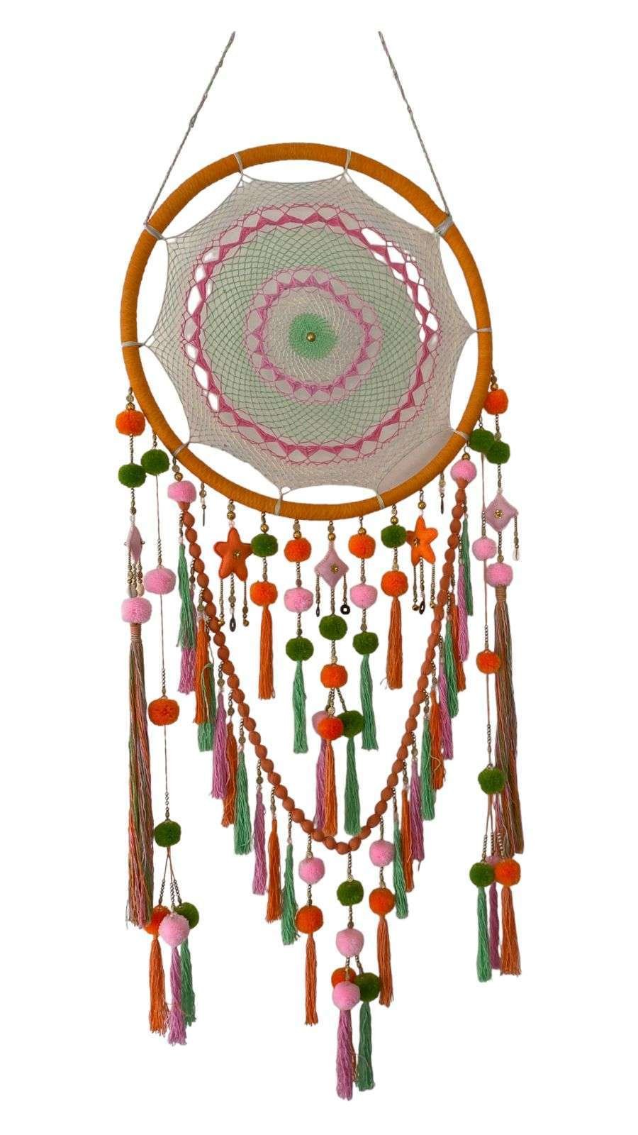 Premium Large Orange Colourful Dream Catcher
