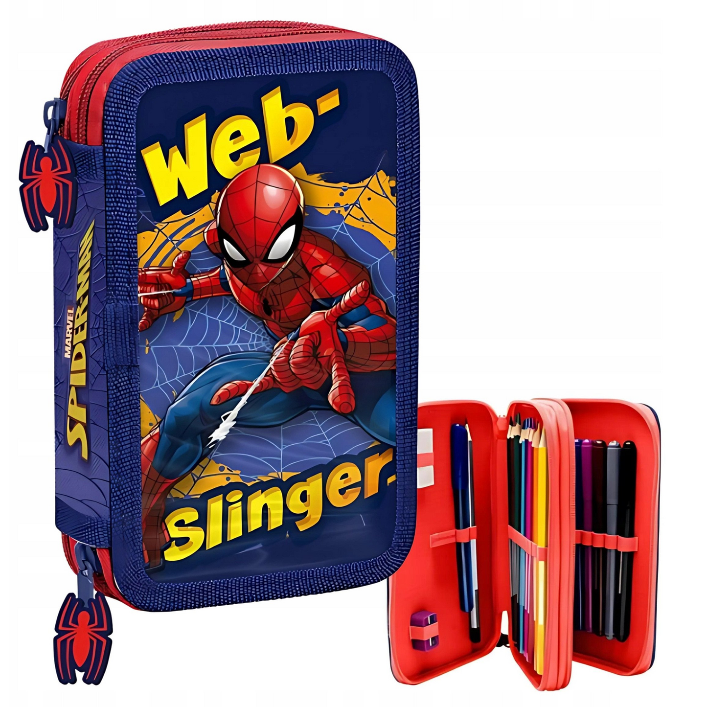Piórnik dwukomorowy z wyposażeniem Spiderman SP50054 Kids Euroswan (SP50054)
