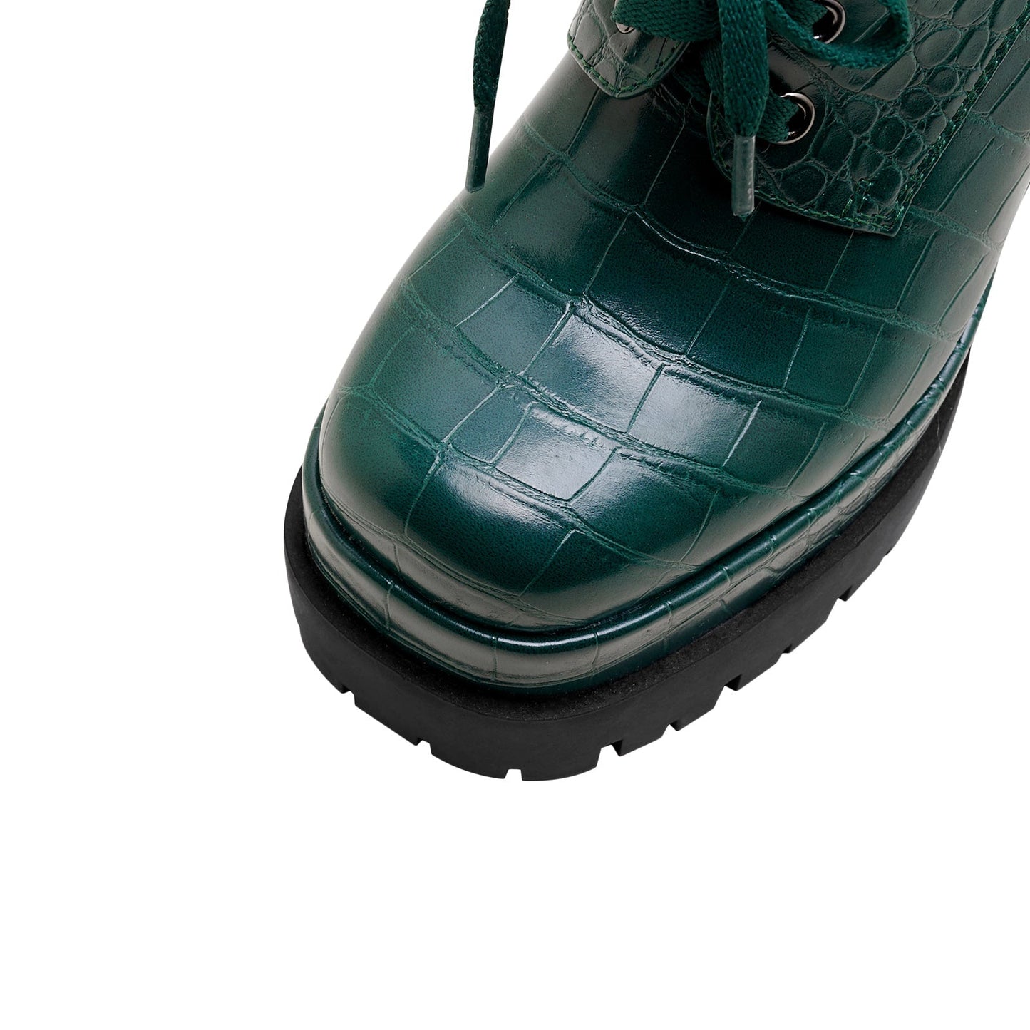 Forest Green Chunky Oxford Platform Heels