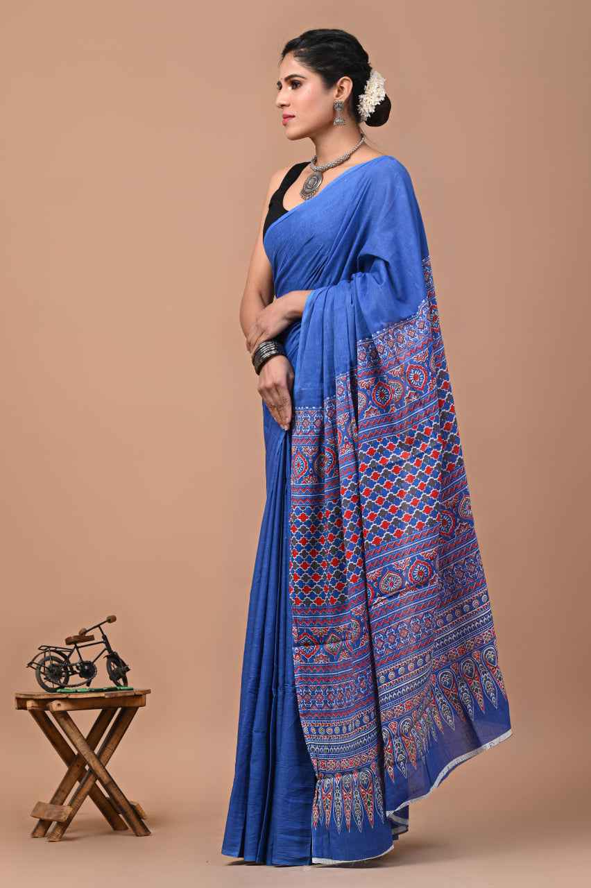 Neel Tara Mulmul Cotton Saree