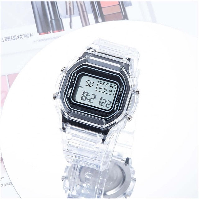 INS Fashion Men Women Watches Casual Transparent Digital Sport Watch Ladies Electronic Watches Kid's Wristwatch relogio digital