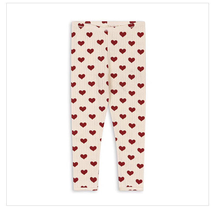 Spring Baby Kids Heart Pattern Onesies and Pants Clothing Set for Girls