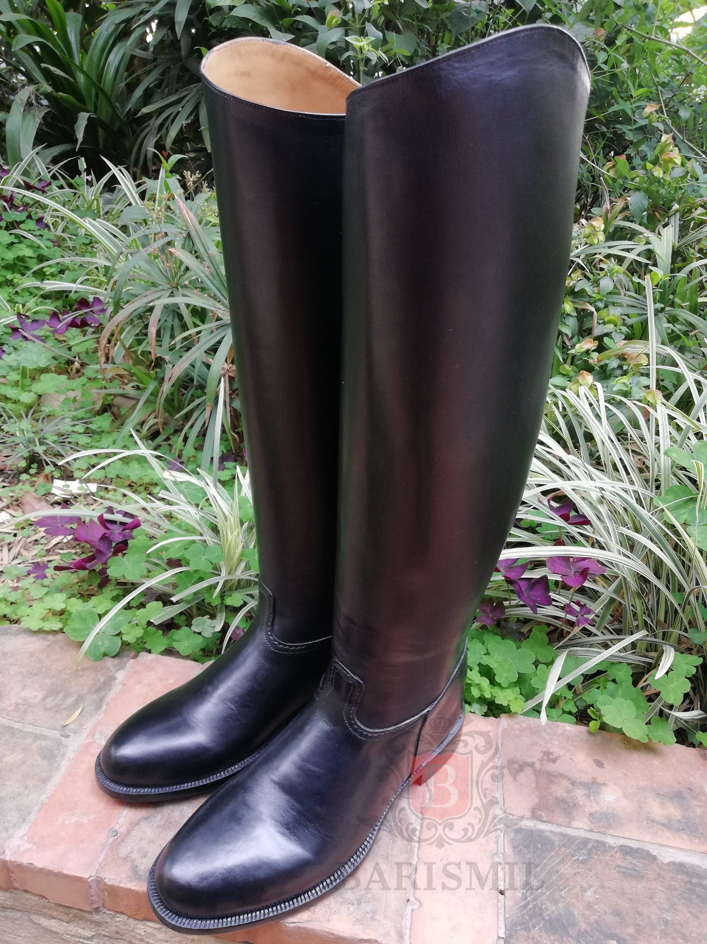 Black Leather Dressage Riding Boots-4