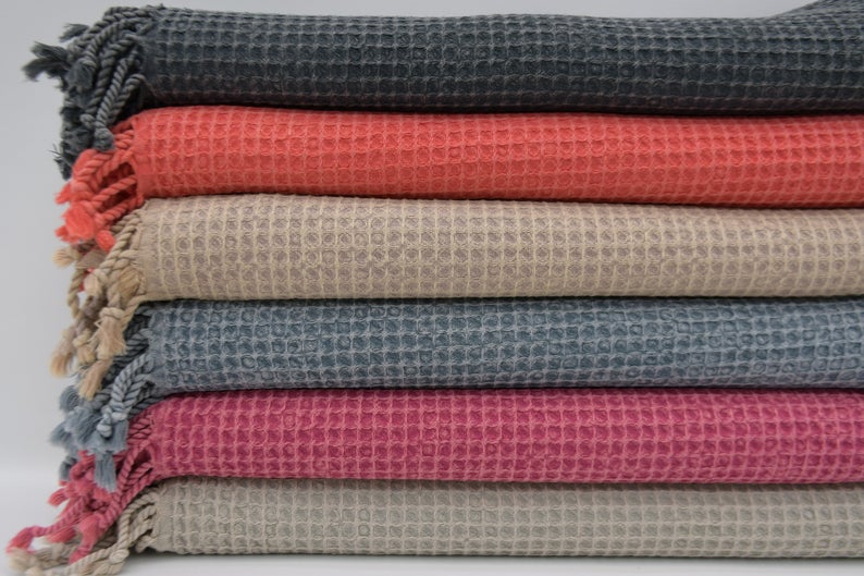 WAFFLE STONE WASHED HAND TOWEL