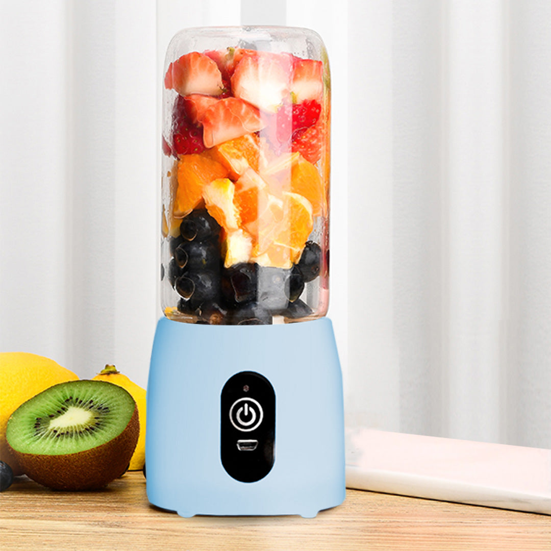 NNEAGS 2X Portable Mini USB Rechargeable Handheld Juice Extractor Fruit Mixer Juicer Blue