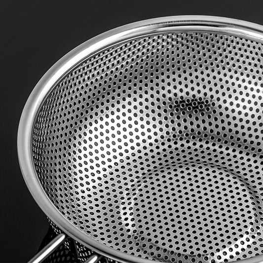 NNEAGS Stainless Steel Perforated Colander Fine Mesh Net Food Strainer Basket with Handle Skimmer Sieve Set