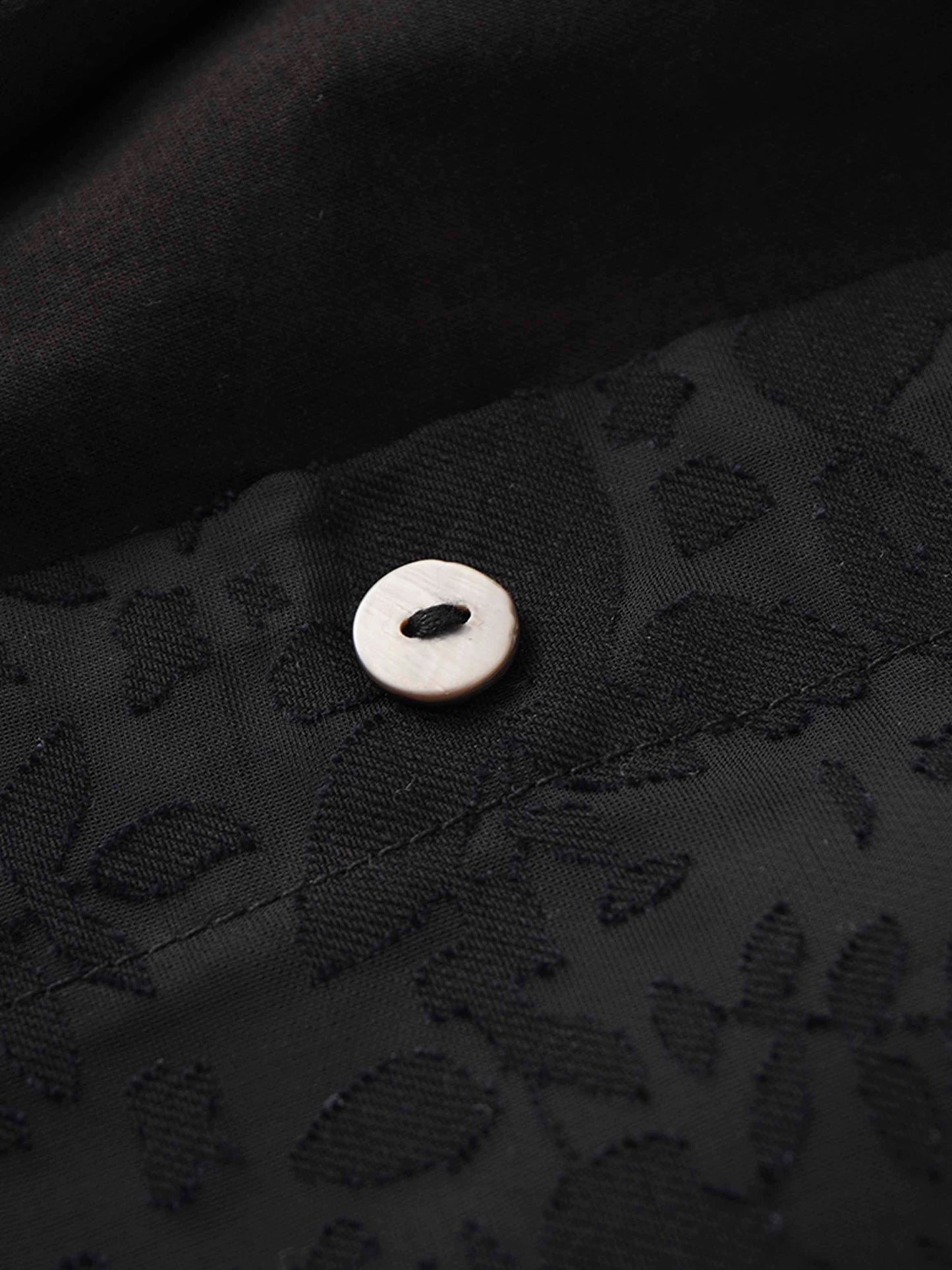 Puff Sleeve Lace Burnout-Black-3