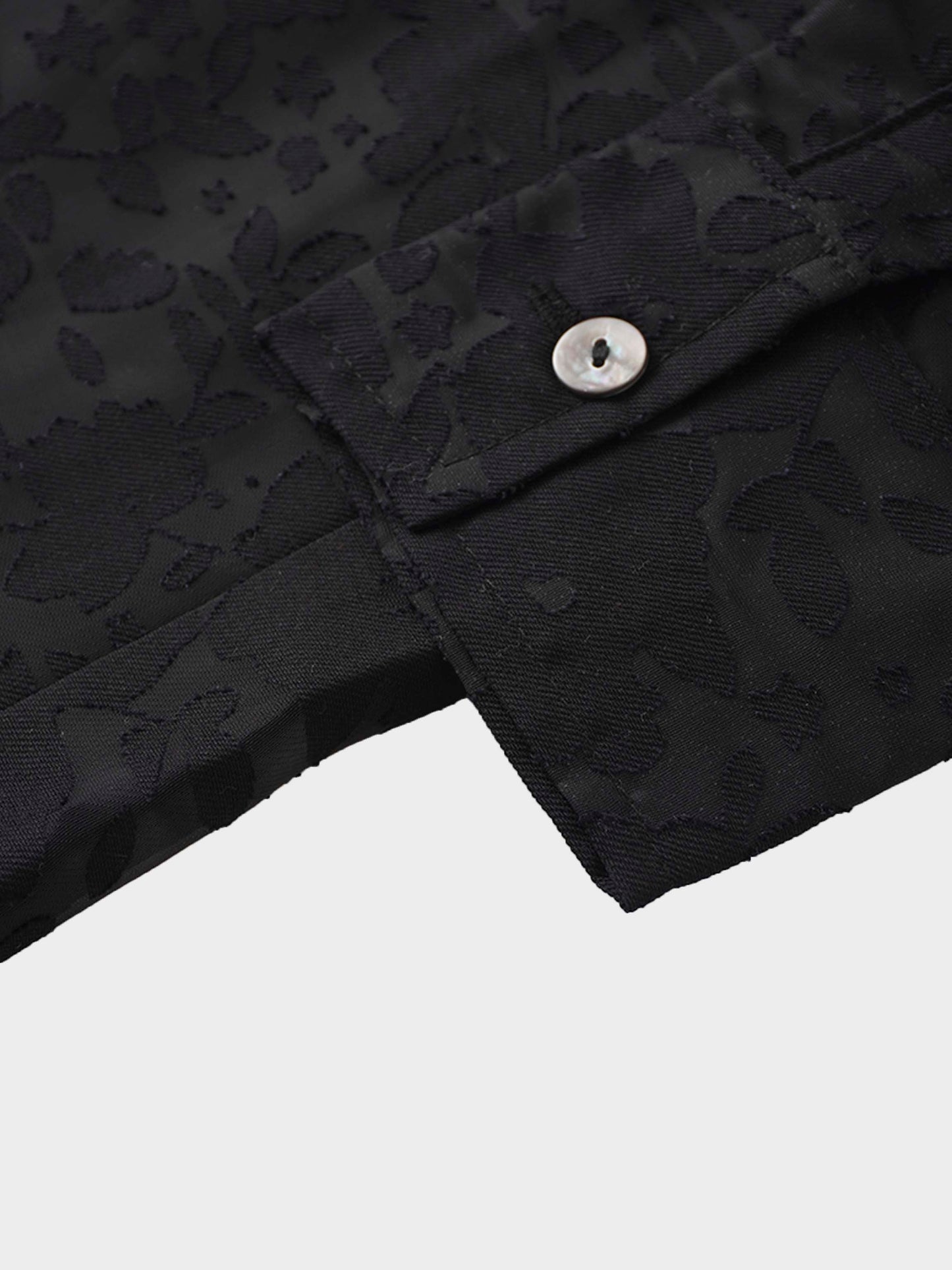 Puff Sleeve Lace Burnout-Black-4