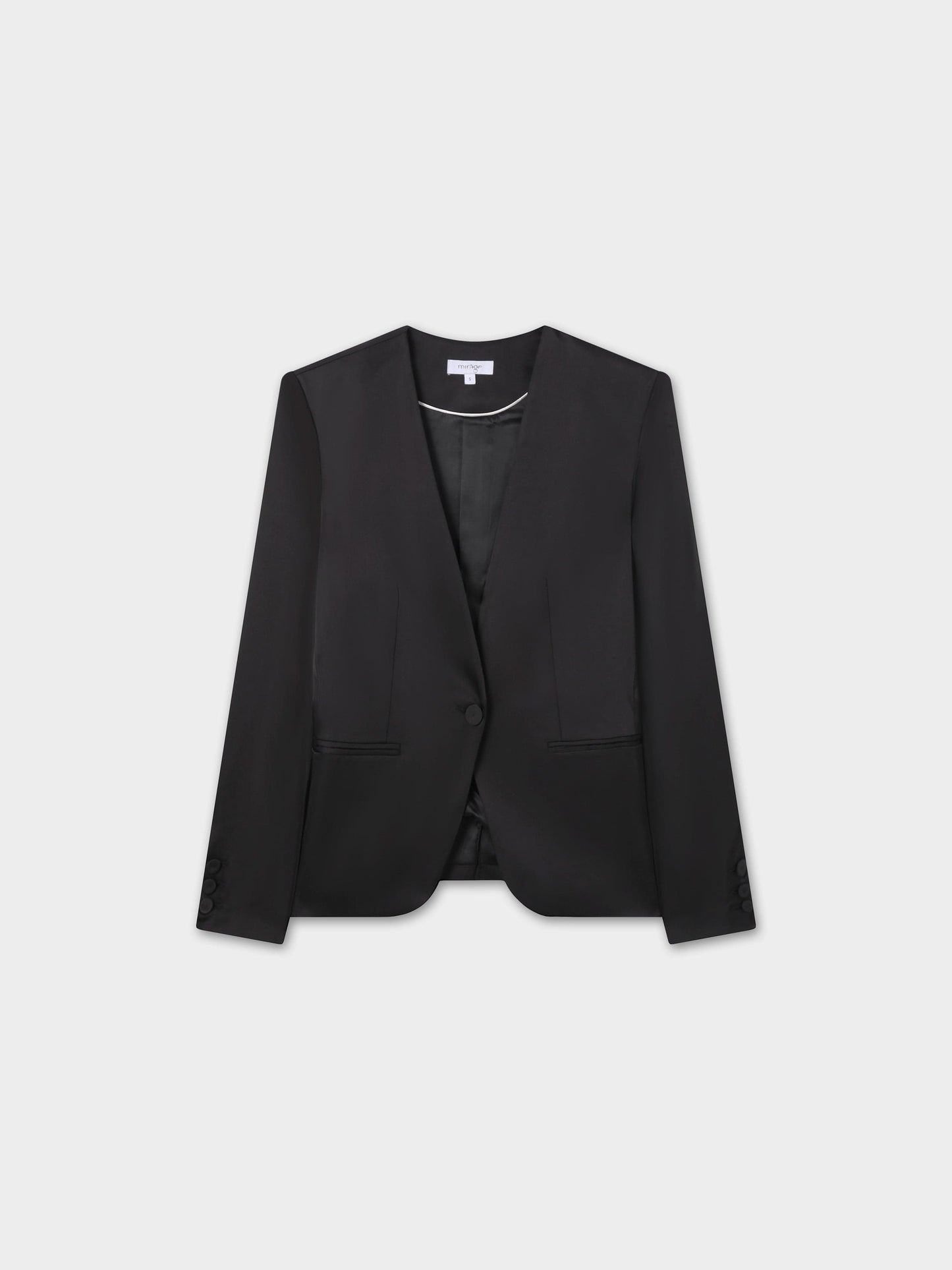 Satin Evening Blazer-Black-0