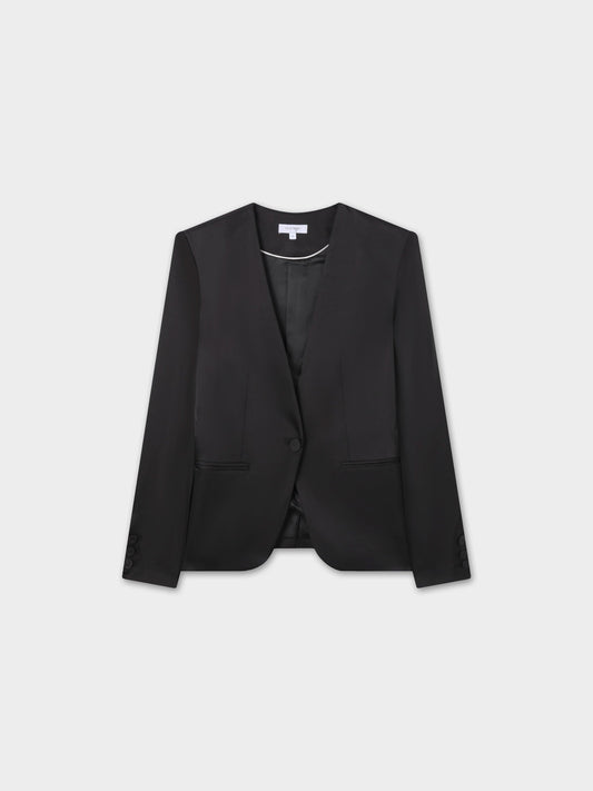 Satin Evening Blazer-Black-0