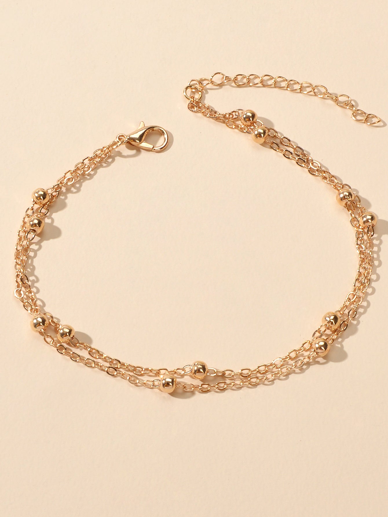 Summer Accessories Gold Silver Doublelayer Chain Anklet Holiday Beach Jewellery