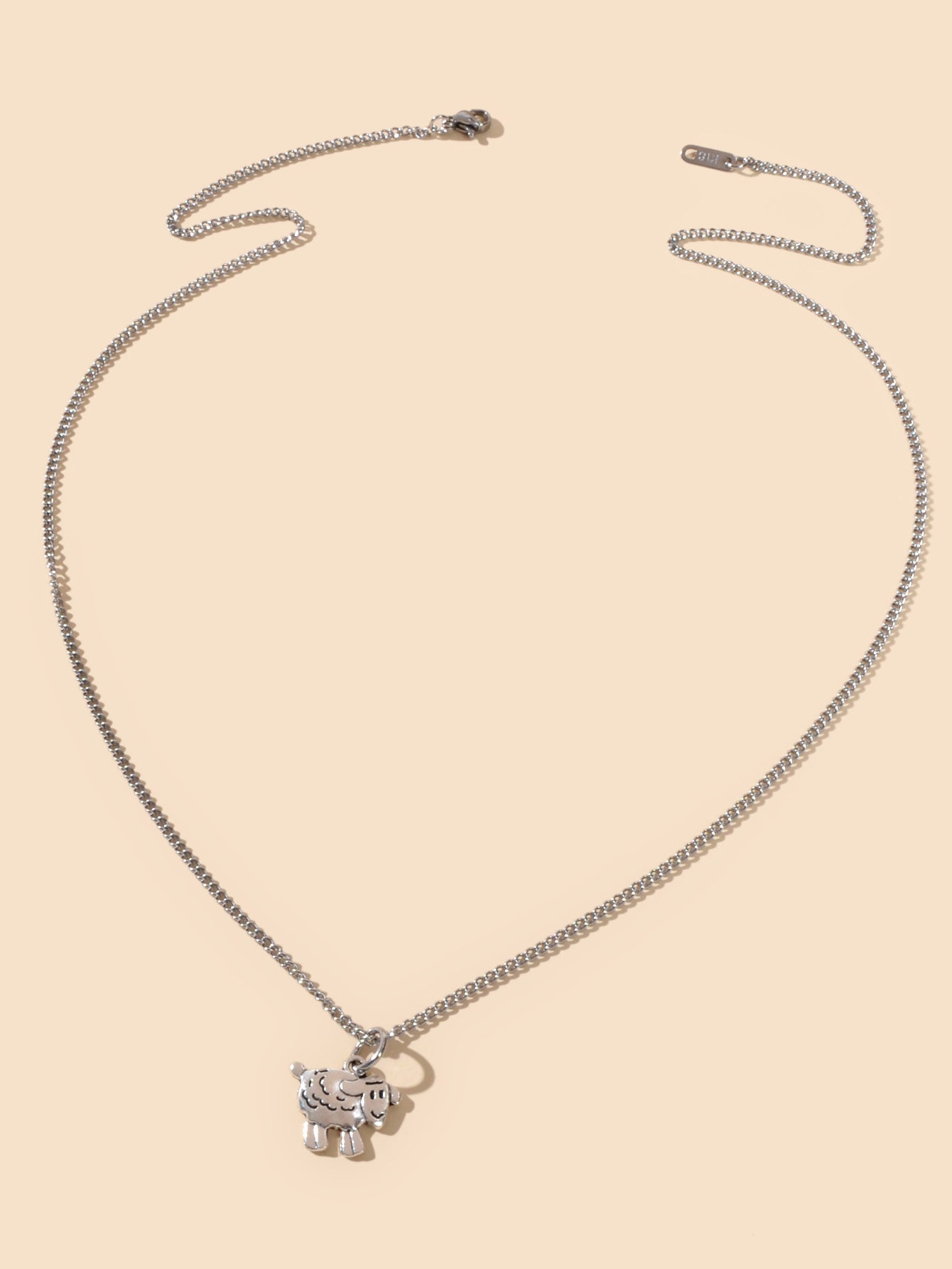 Fashion Jewellery Silver Chain Minimalist Cartoon Sheep Pendant Necklace Gift