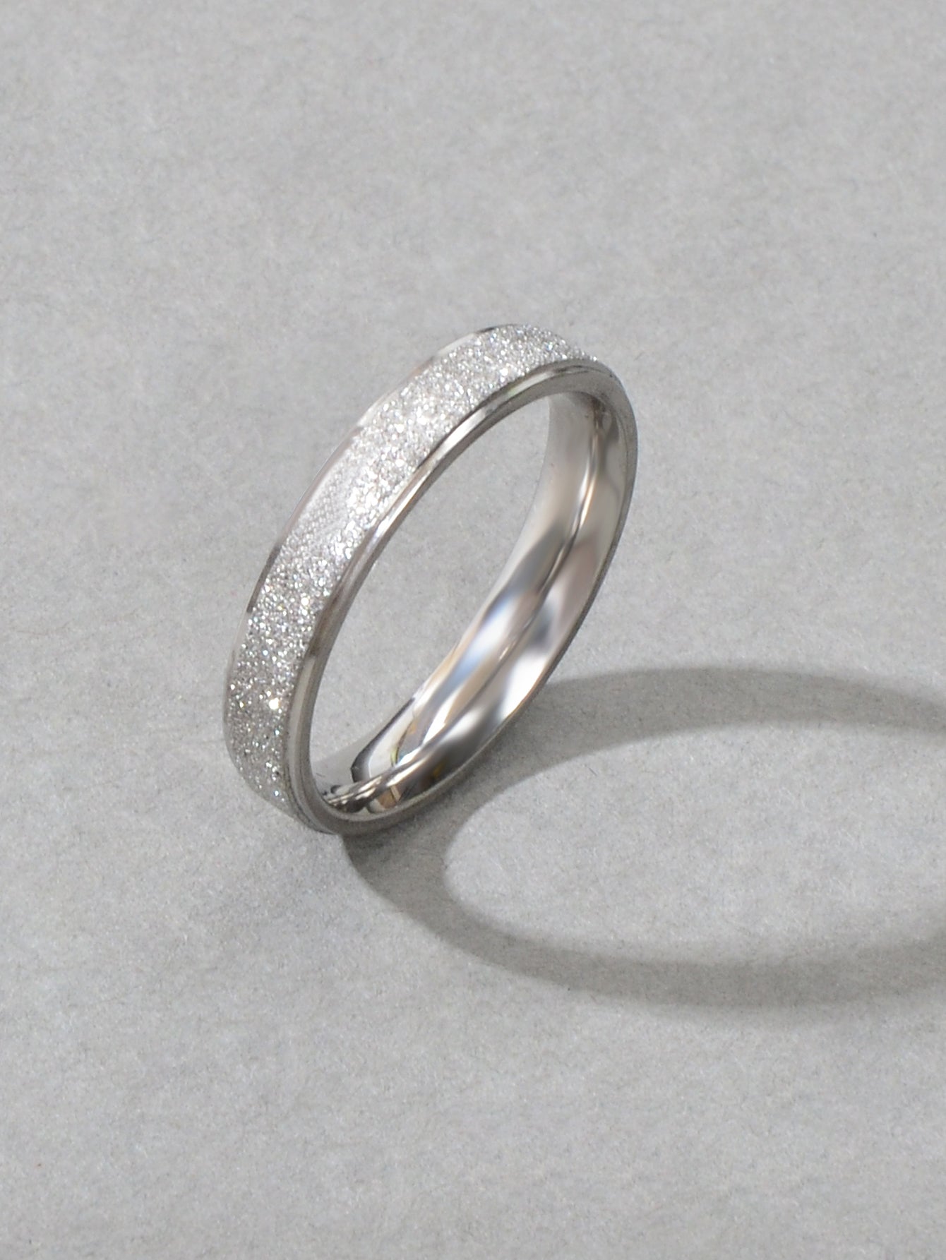 Anniversary Wedding Jewellery Stainless Steel Gold Silver Ring Women Finger Band