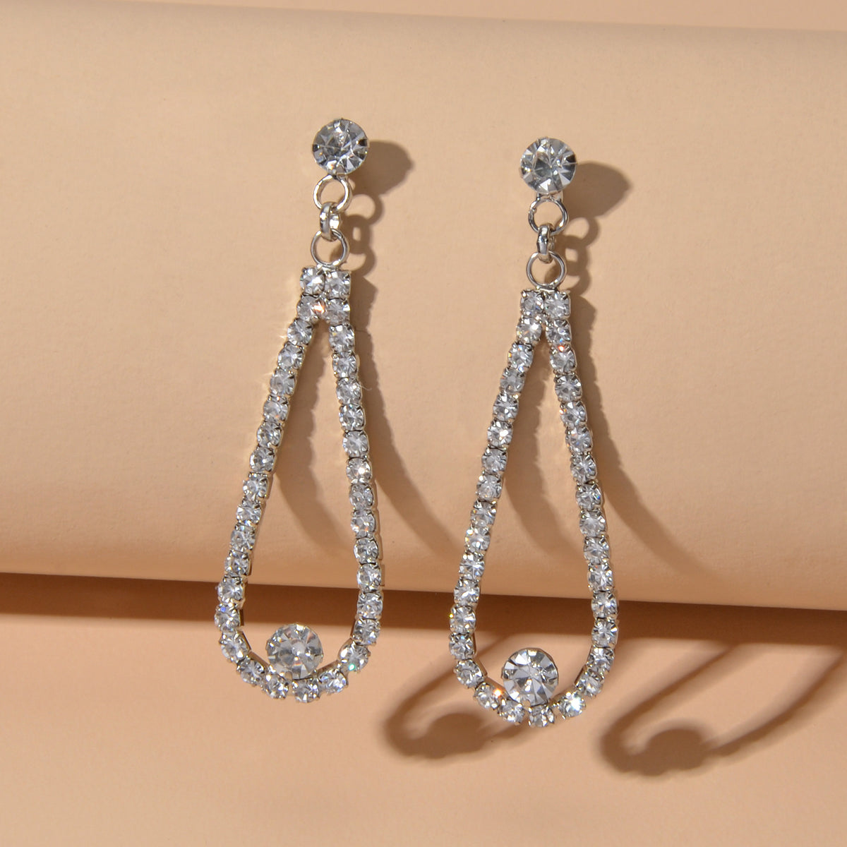 Shining Anniversary Jewellery Full Rhinestone Gold Silver Water Drop Earrings