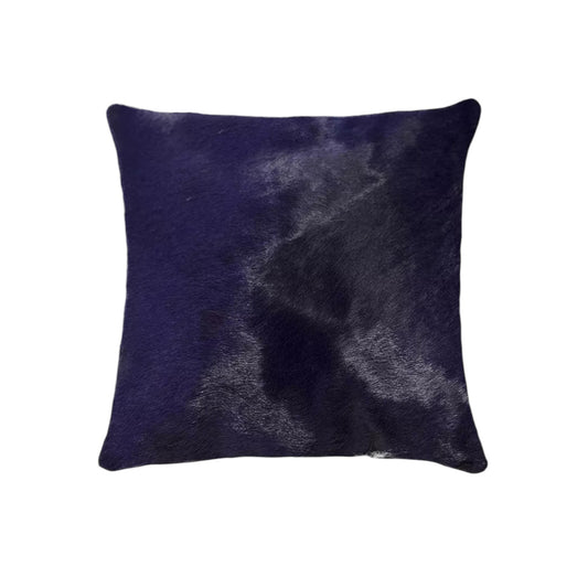 Set of Two 18" Navy Cowhide Throw Pillow