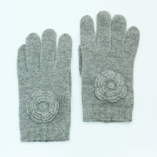 KIDS TECH GLOVES WITH FLOWER
