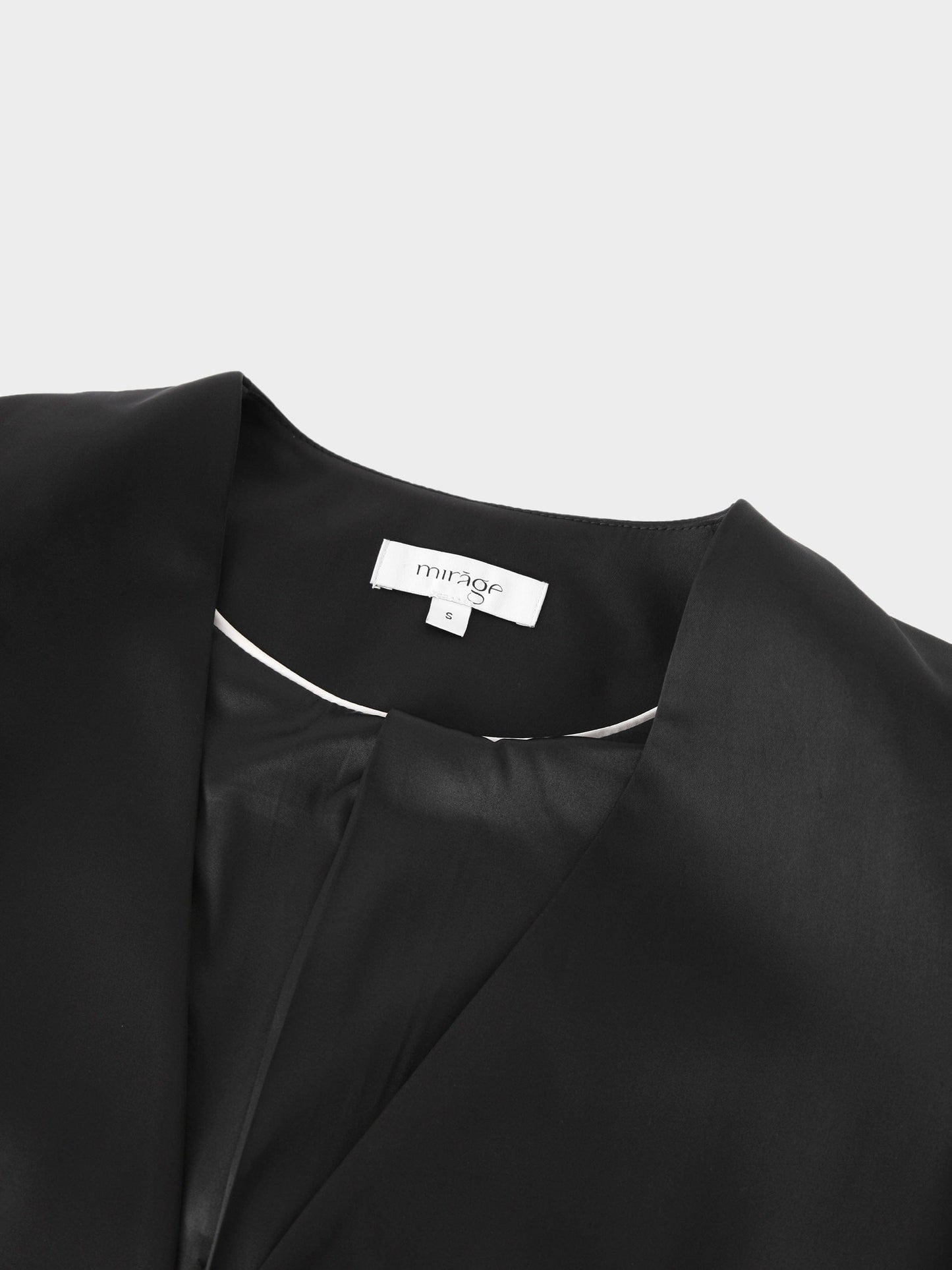 Satin Evening Blazer-Black-2