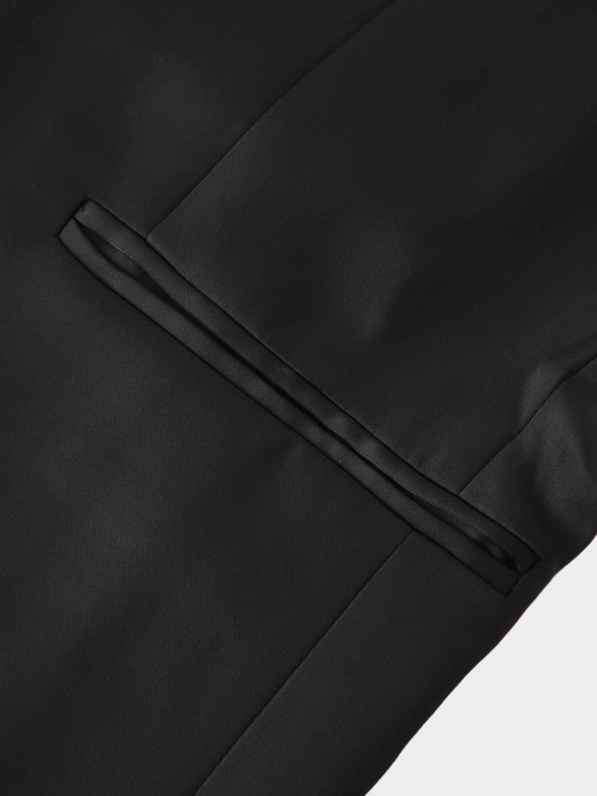 Satin Evening Blazer-Black-3