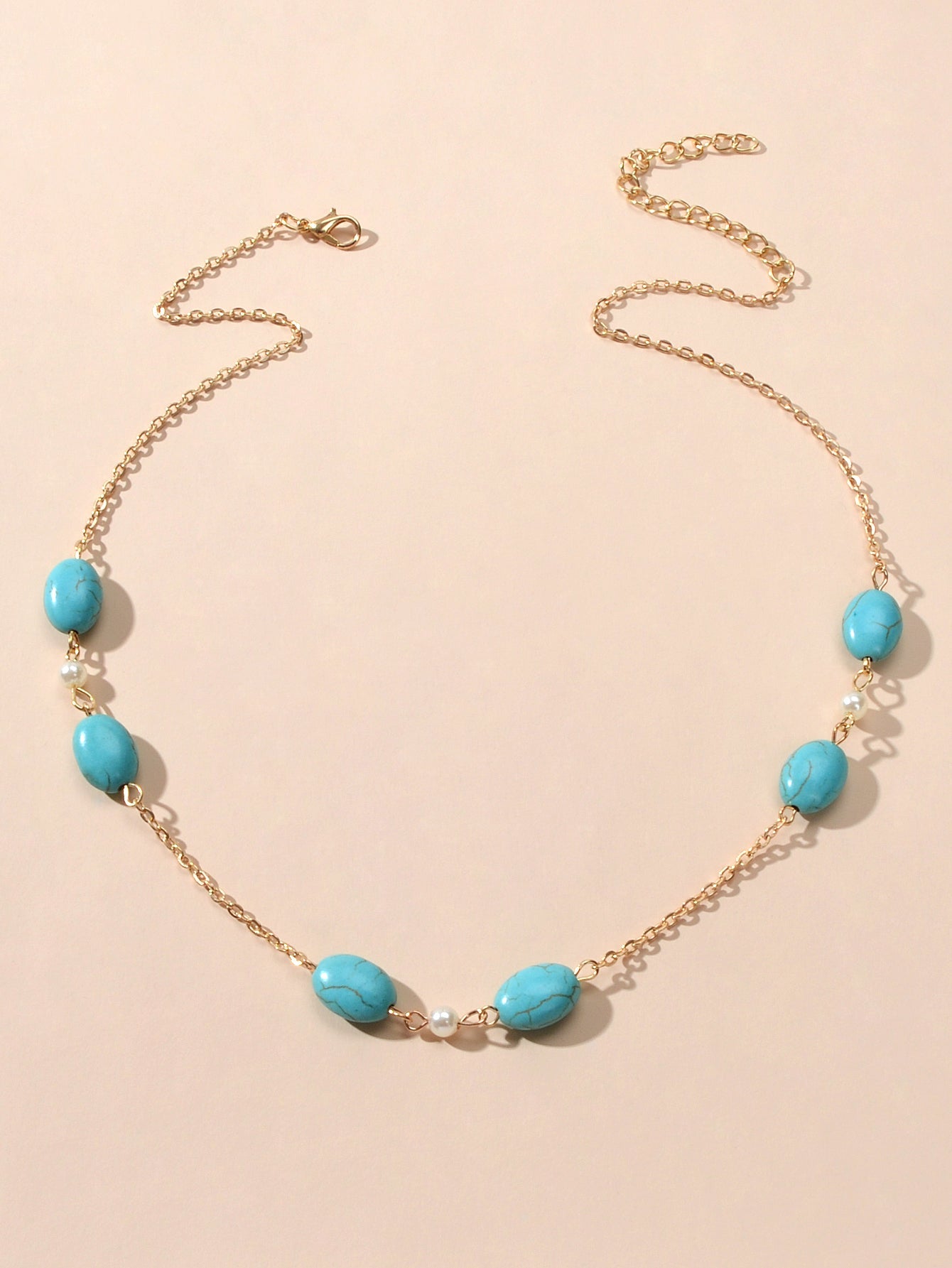 Ethnic Traditional Gold Chain Turquoise Necklace Boho Chic Accessories Jewellery