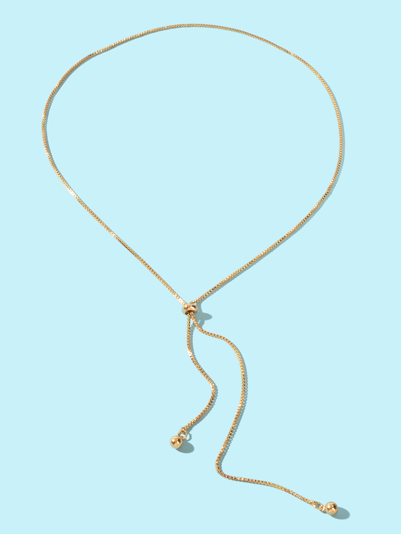 Gold Adjustable Trendy Y Drop Sliding Chain Necklace Women Minimalist Jewellery