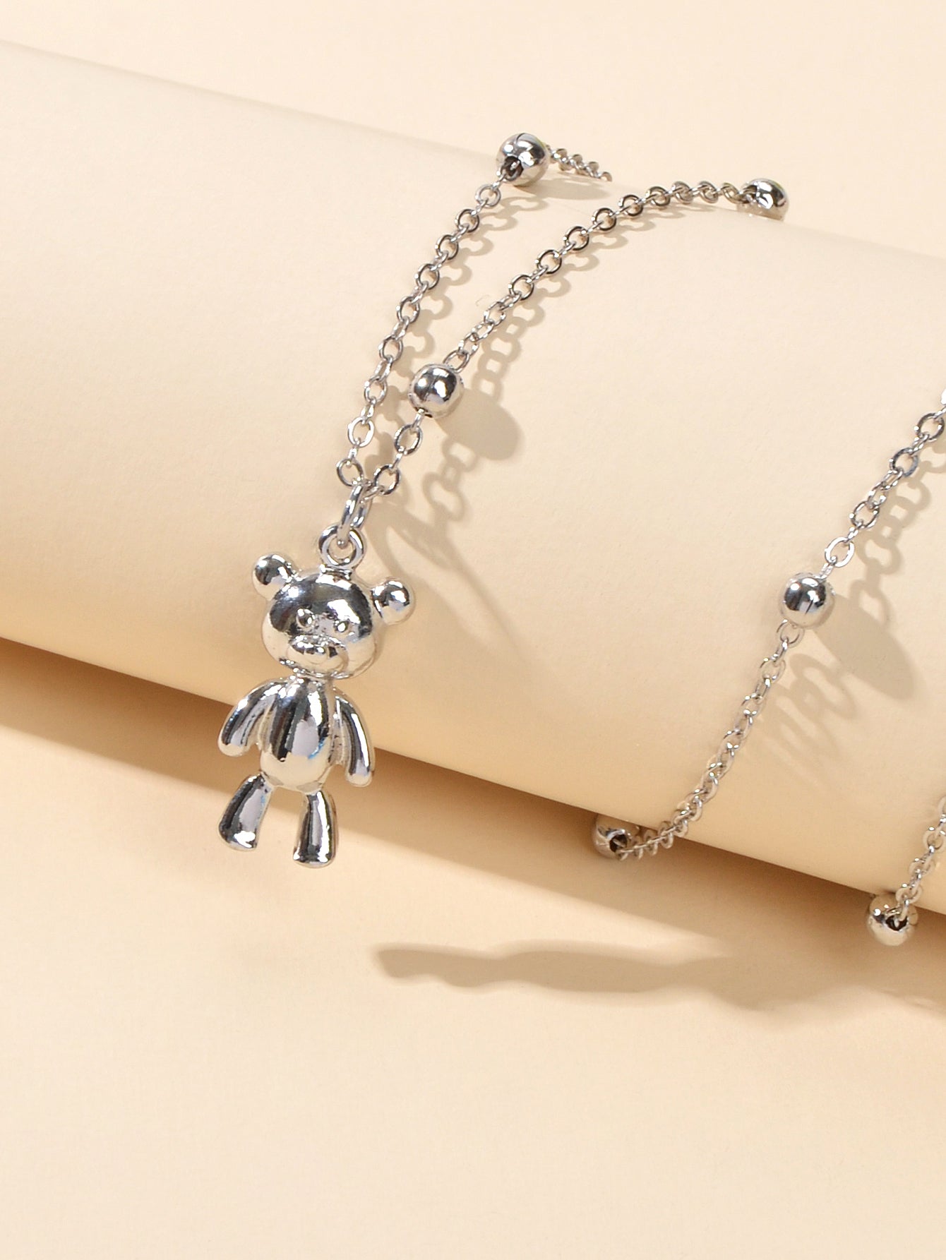 Lovely Female Jewellery Long Gold Chain Bear Pendant Necklace Trendy Accessories