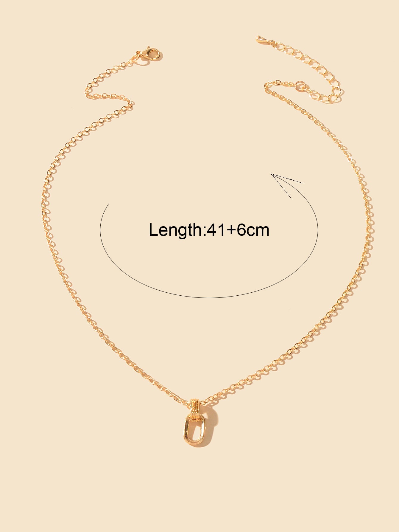 Dainty Delicate Gold Chain Geometric Elliptical Necklace Party Jewellery Collar