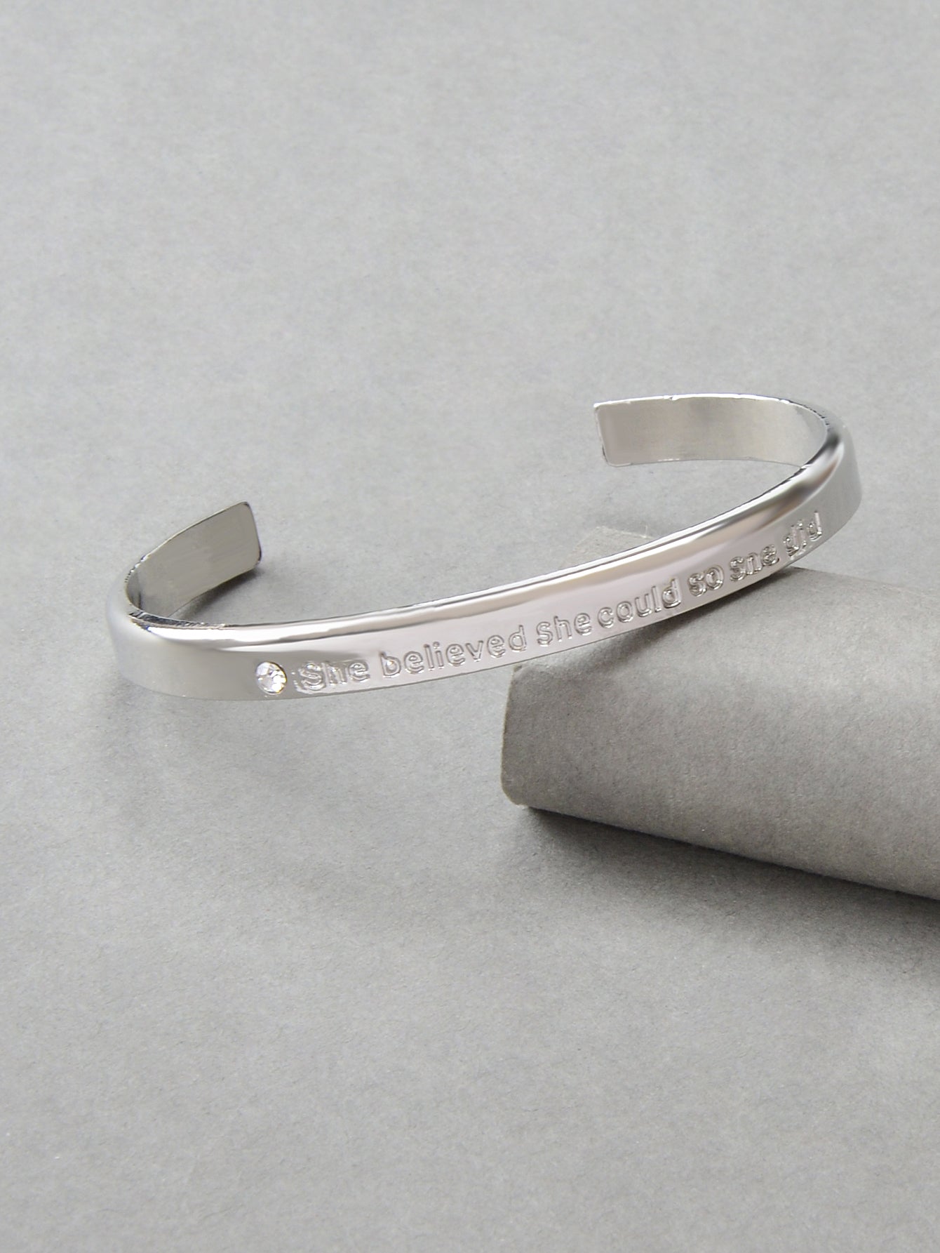 Believed Letter Decoration Gold Silver Plated Open Cuff Bangle Wrist Jewellery