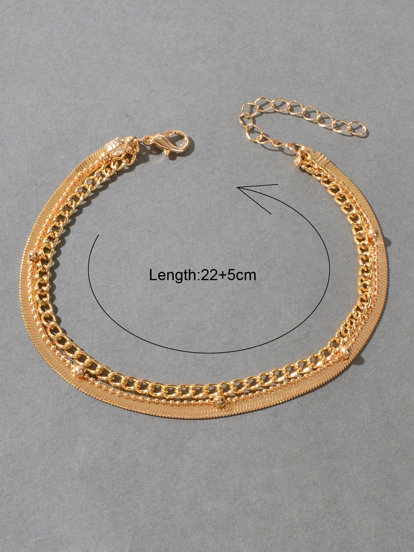 Gold Silver Multi-layer Chain Adjustable Bracelet Women Multiple Style Jewellery
