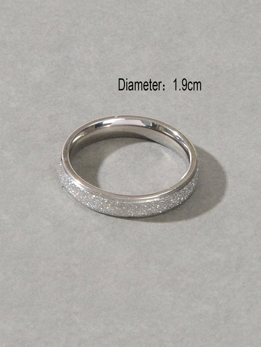 Anniversary Wedding Jewellery Stainless Steel Gold Silver Ring Women Finger Band