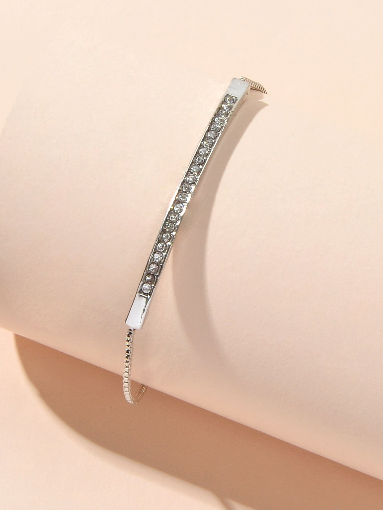 Ladies Jewellery Rhinestone Gold Silver Chain Strip Charm Adjustable Bracelet