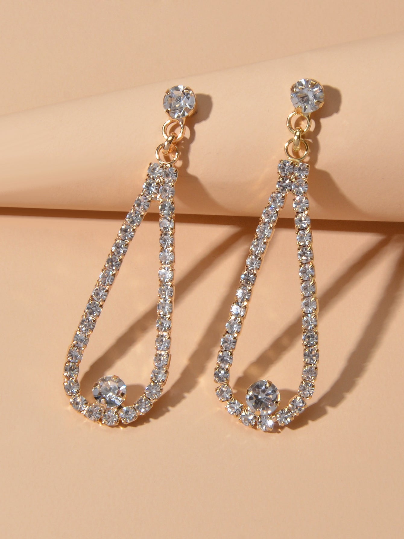 Shining Anniversary Jewellery Full Rhinestone Gold Silver Water Drop Earrings
