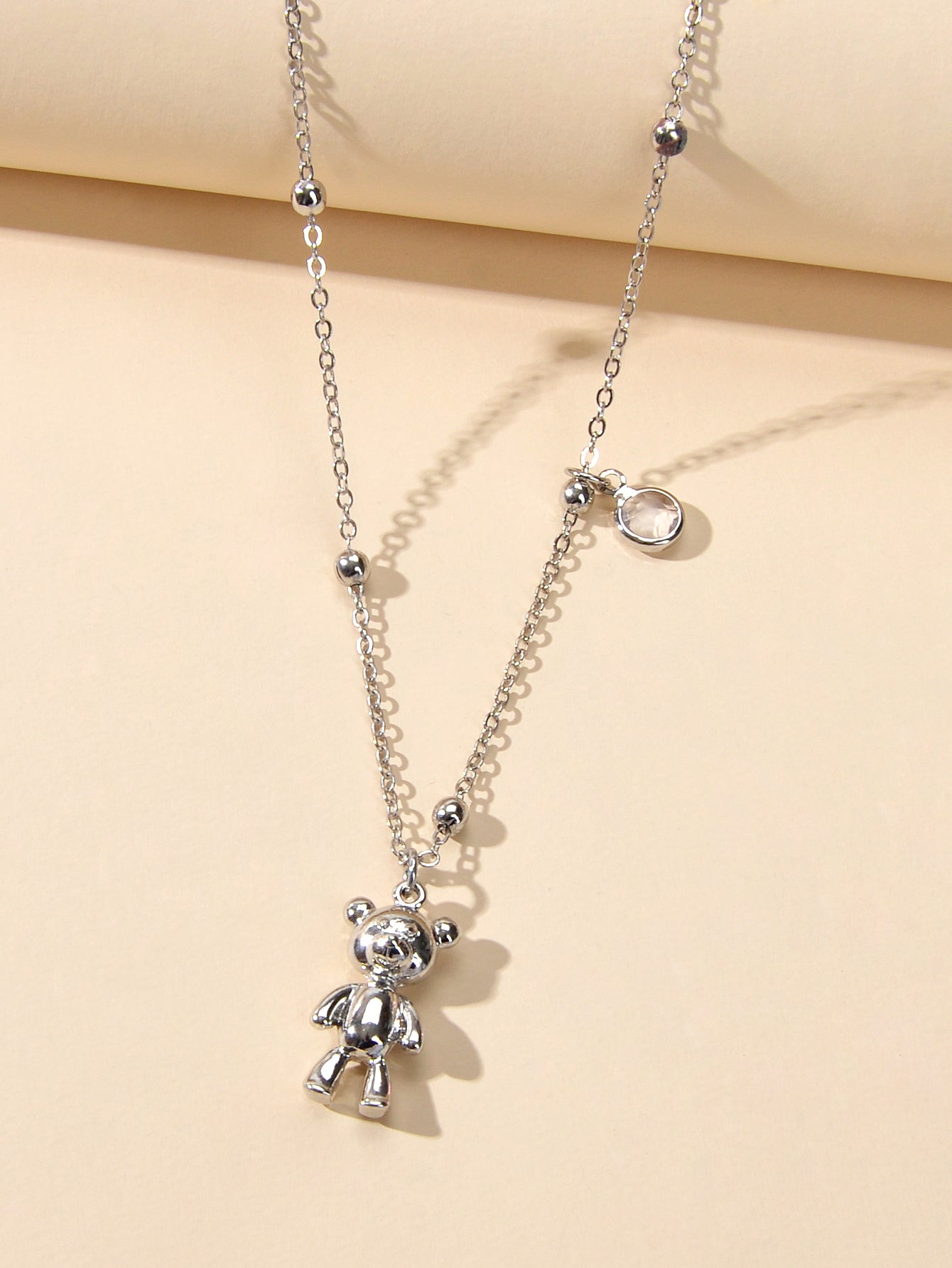 Lovely Female Jewellery Long Gold Chain Bear Pendant Necklace Trendy Accessories