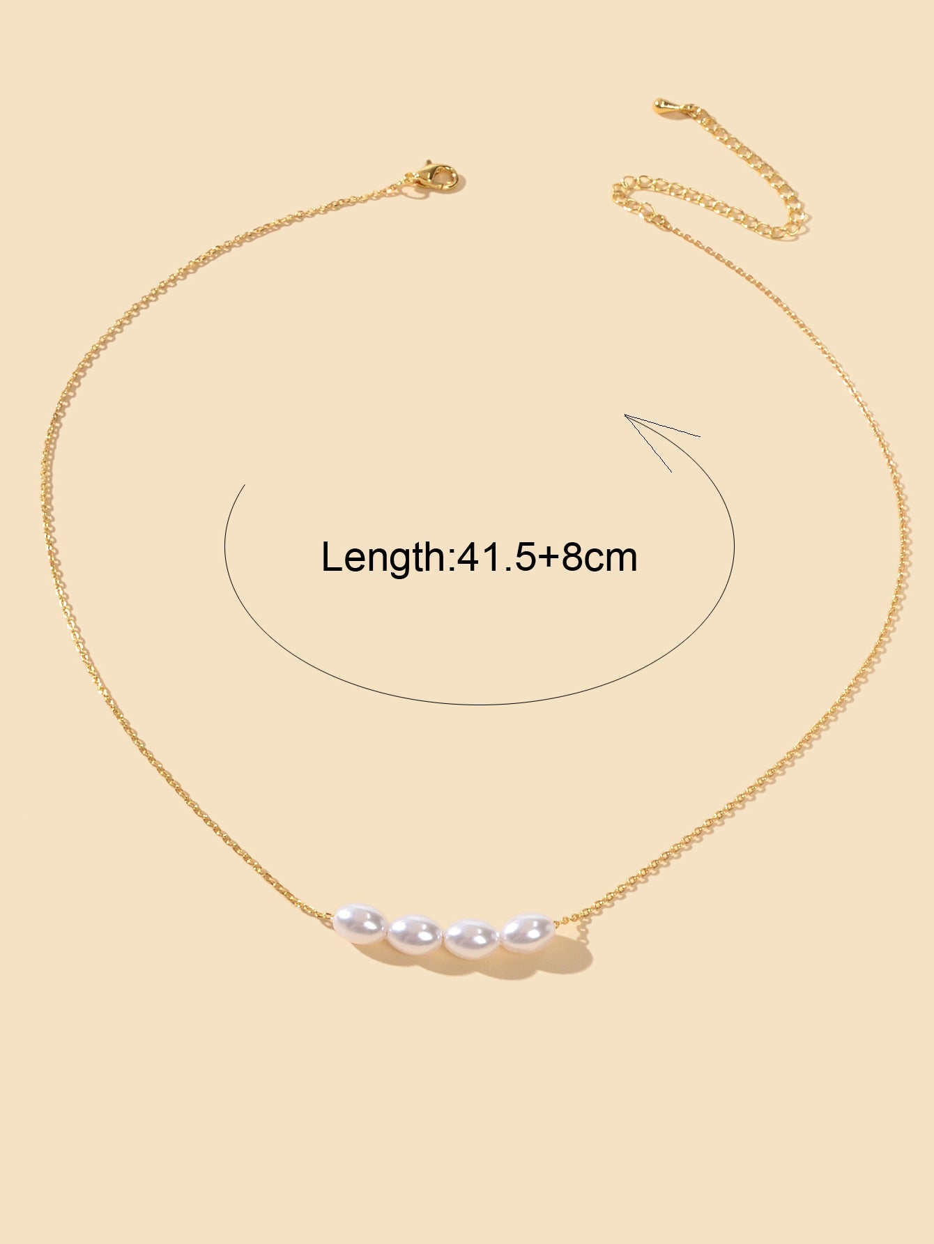 Elegent Wedding Engagement Jewellery Pearl Decor Gold Chain Clavicle Necklace