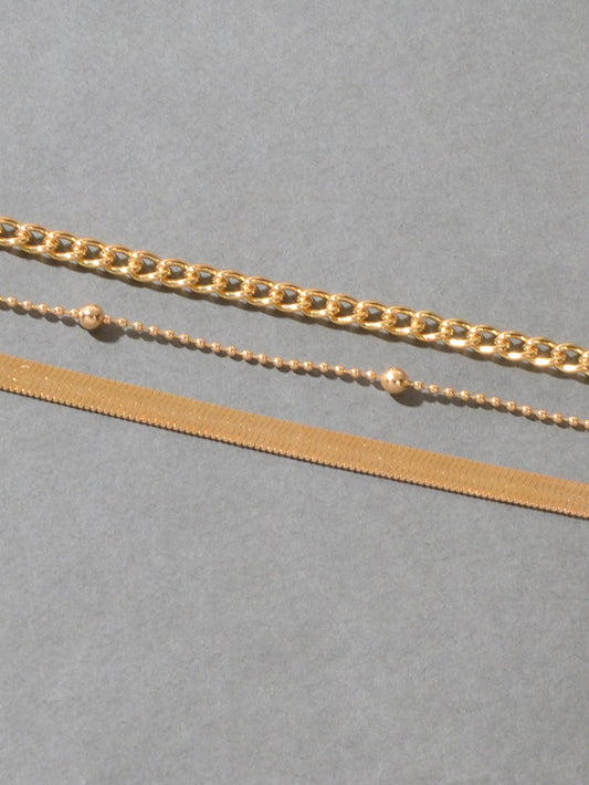 Gold Silver Multi-layer Chain Adjustable Bracelet Women Multiple Style Jewellery