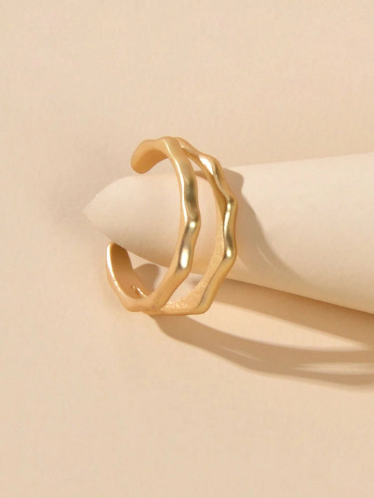 Minimalist Jewellery Gold Metal Geometric Finger Ring Fashion Women Accessories